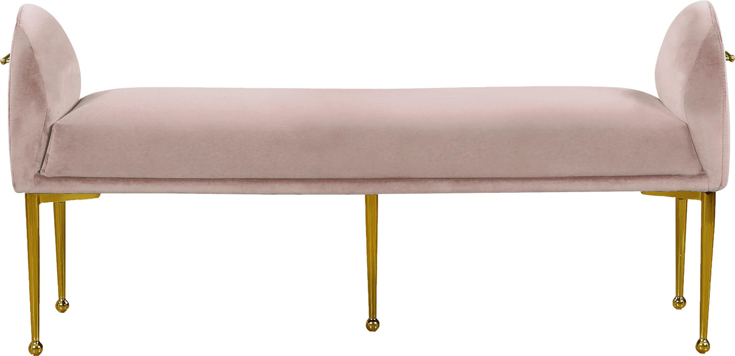 Owen Pink Velvet Bench