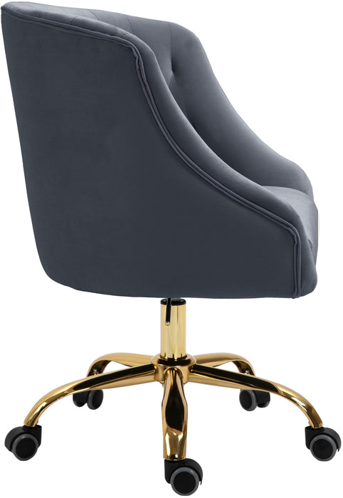 Arden Grey Velvet Office Chair