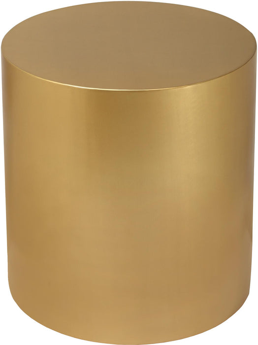 Cylinder Brushed Gold End Table