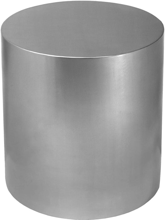 Cylinder Brushed Chrome End Table