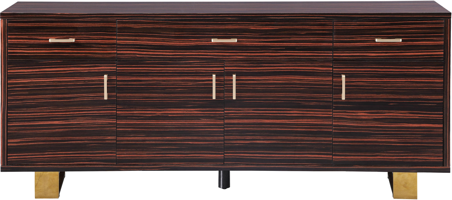 Excel Brown Zebra Wood Veneer Lacquer Sideboard/Buffet