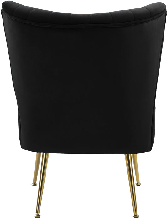 Tess Black Velvet Accent Chair