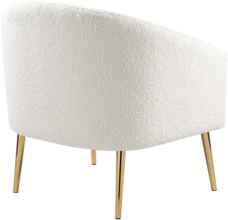 Barlow White Faux Sheepskin Fur Accent Chair