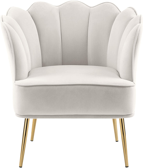 Jester Cream Velvet Accent Chair