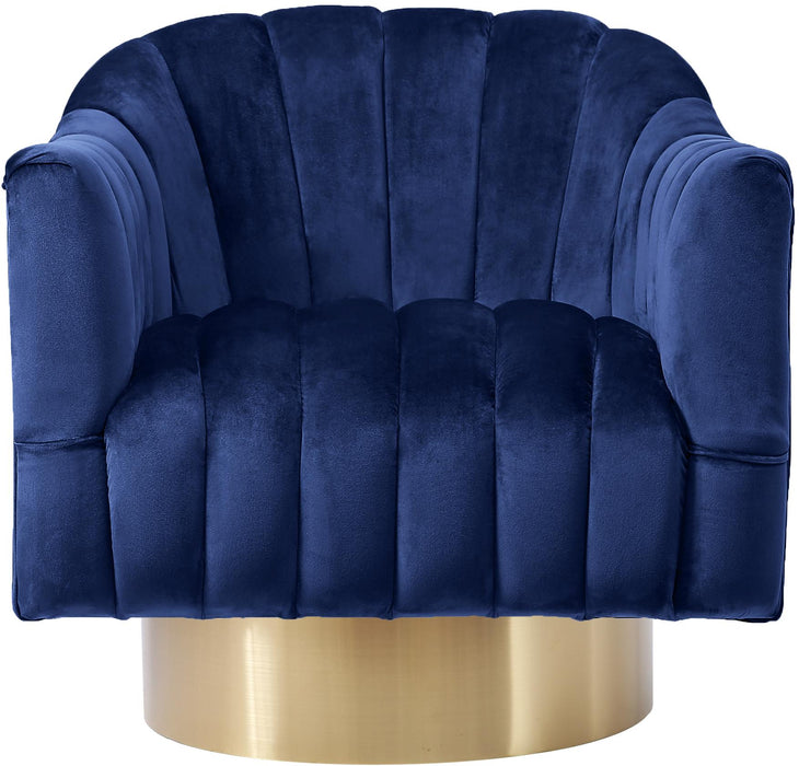 Farrah Navy Velvet Accent Chair