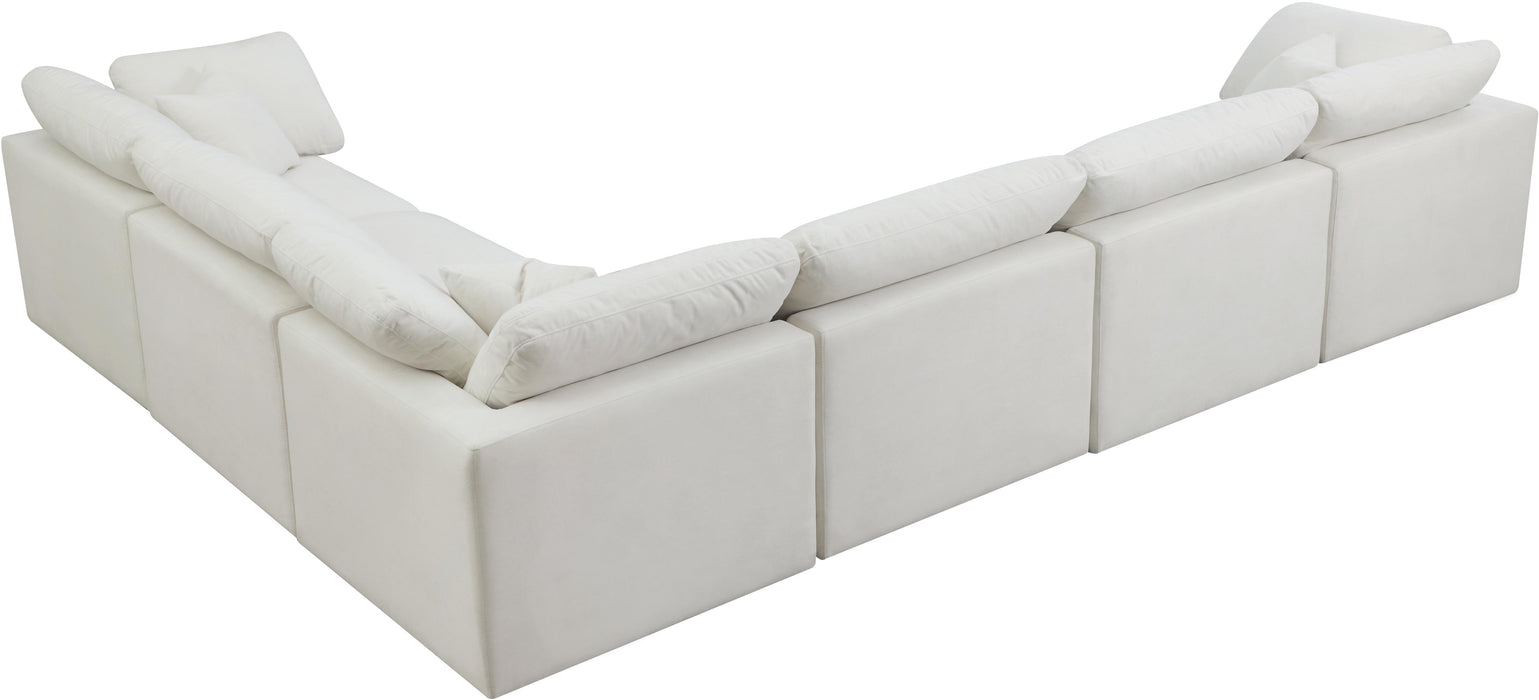 Plush Cream Velvet Standard Cloud Modular Sectional