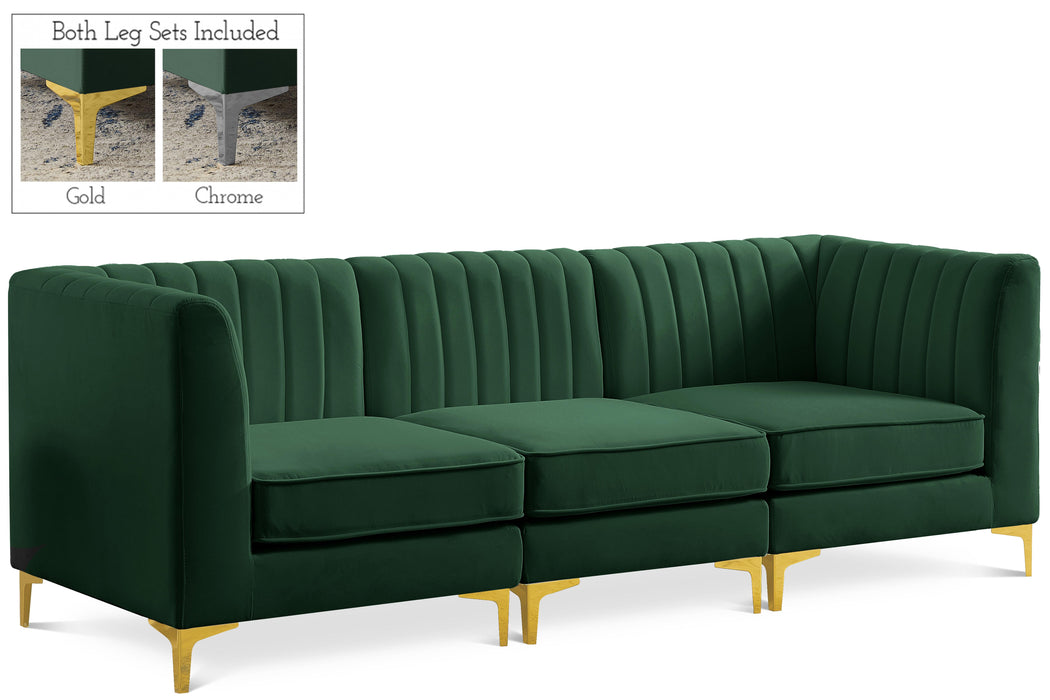 Alina Green Velvet Modular Sectional