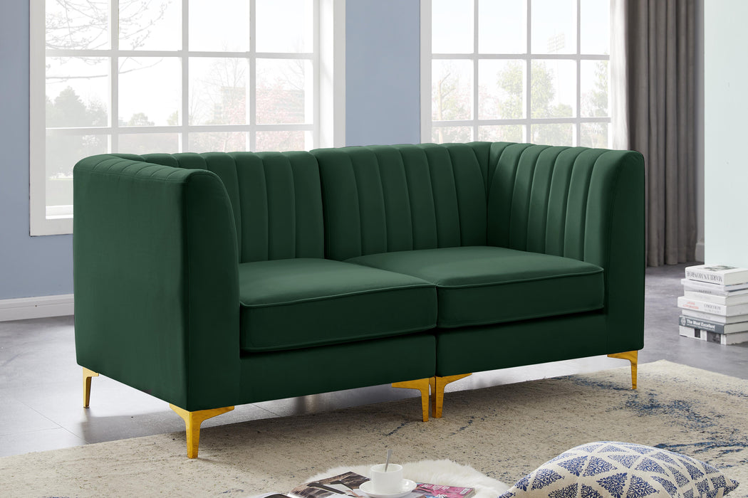 Alina Green Velvet Modular Sectional