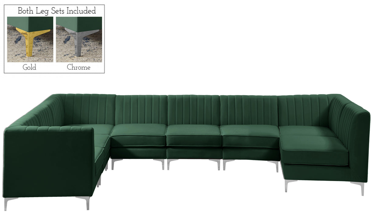 Alina Green Velvet Modular Sectional