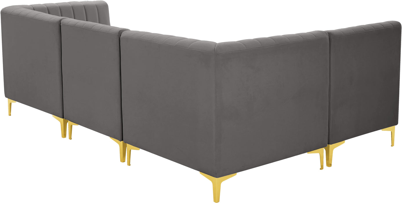 Alina Grey Velvet Modular Sectional