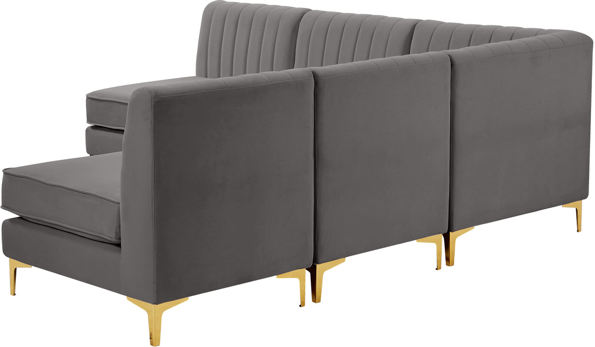 Alina Grey Velvet Modular Sectional