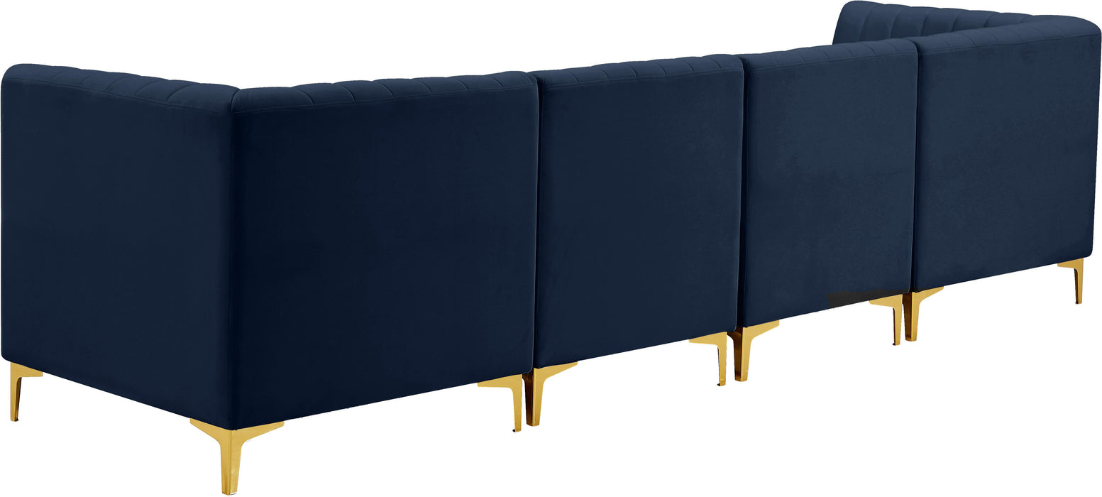 Alina Navy Velvet Modular Sofa