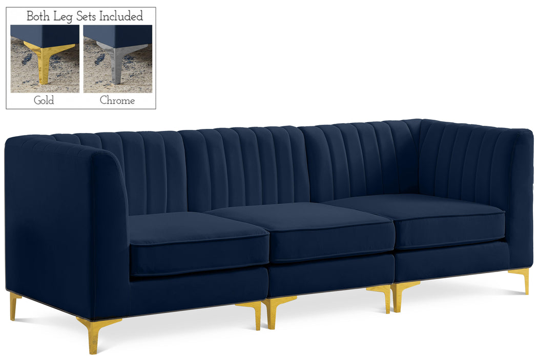 Alina Navy Velvet Modular Sofa