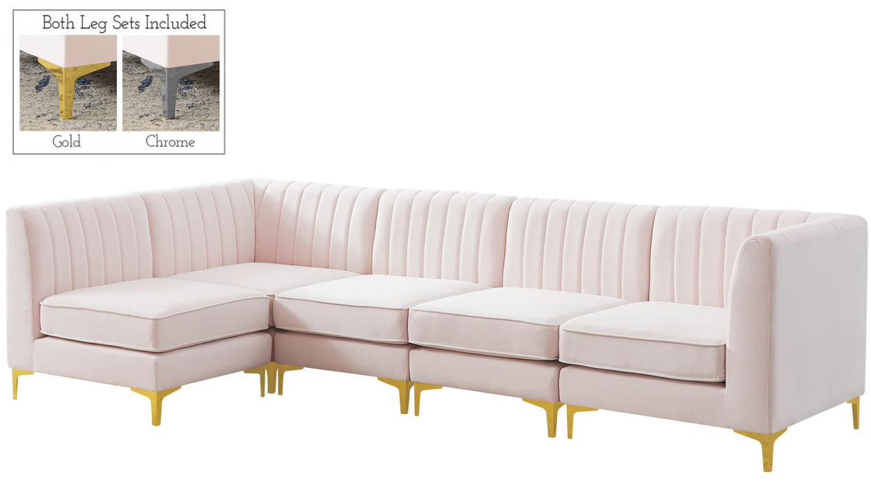 Alina Pink Velvet Modular Sectional