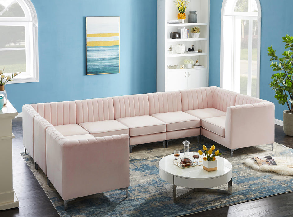 Alina Pink Velvet Modular Sectional