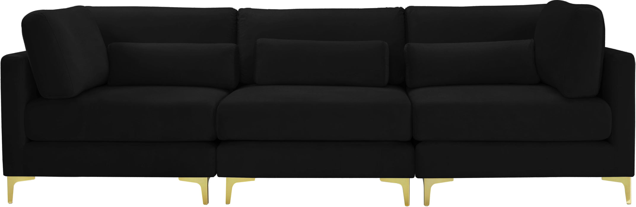 Julia Black Velvet Modular Sofa (3 Boxes)