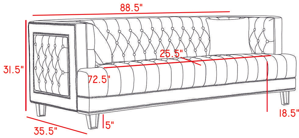 Lucas Black Velvet Sofa