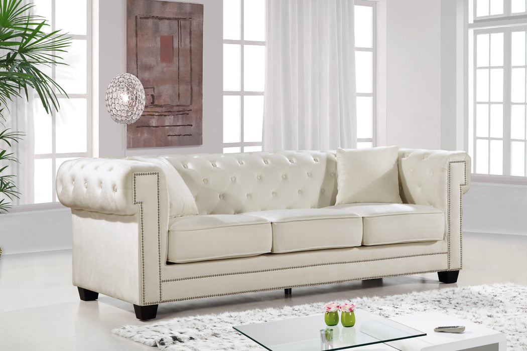 Bowery Cream Velvet Sofa