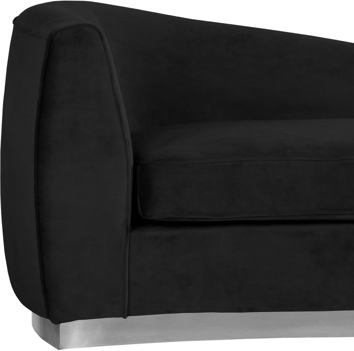 Julian Black Velvet Chaise