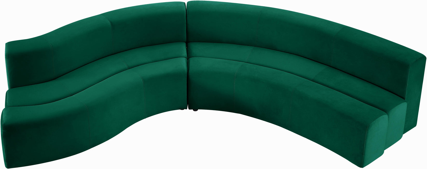 Curl Green Velvet 2pc. Sectional