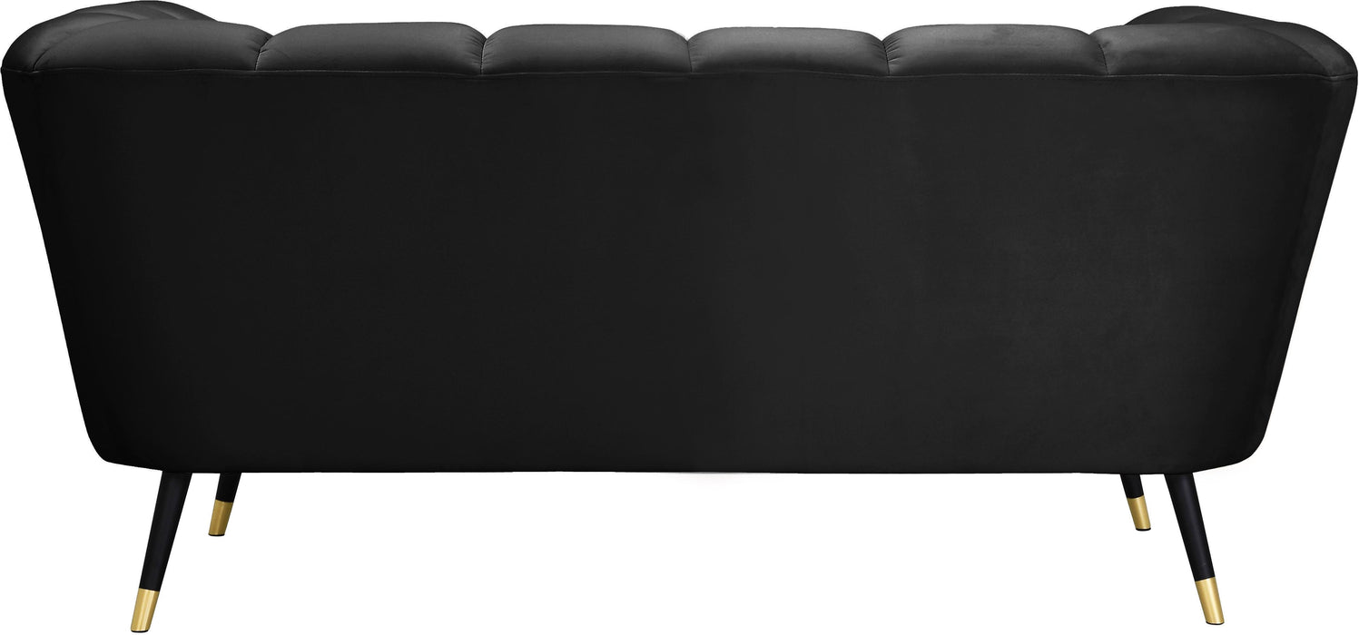 Beaumont Black Velvet Loveseat