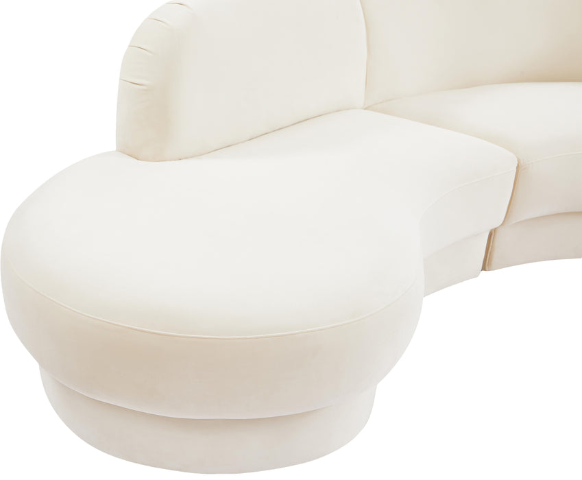 Rosa Cream Velvet 3pc. Sectional (3 Boxes)