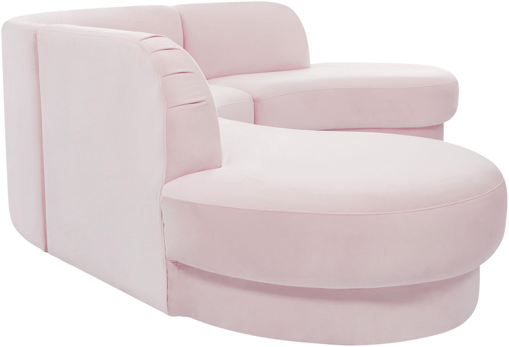 Rosa Pink Velvet 3pc. Sectional (3 Boxes)