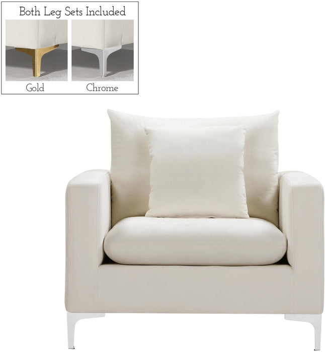 Naomi Cream Velvet Chair