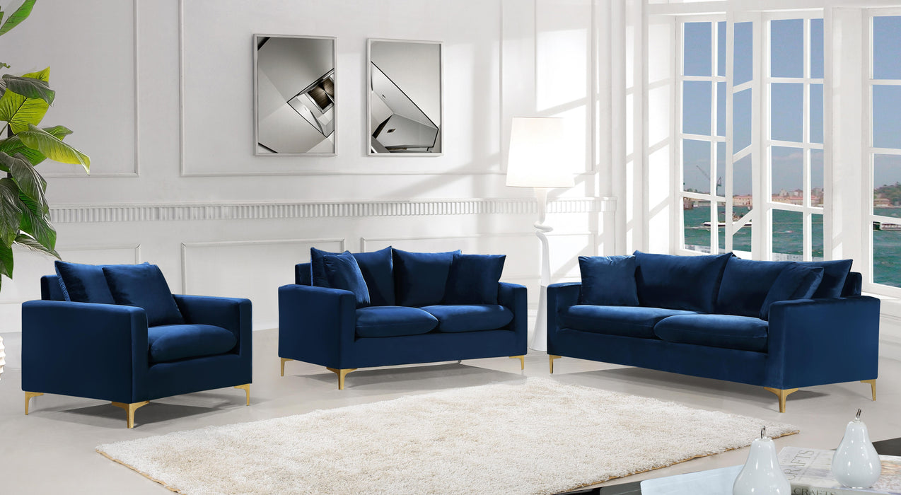 Naomi Navy Velvet Loveseat