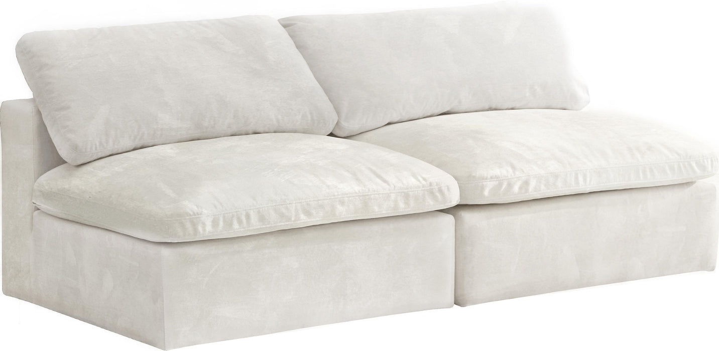 Cozy Cream Velvet Cloud Modular Armless Sofa