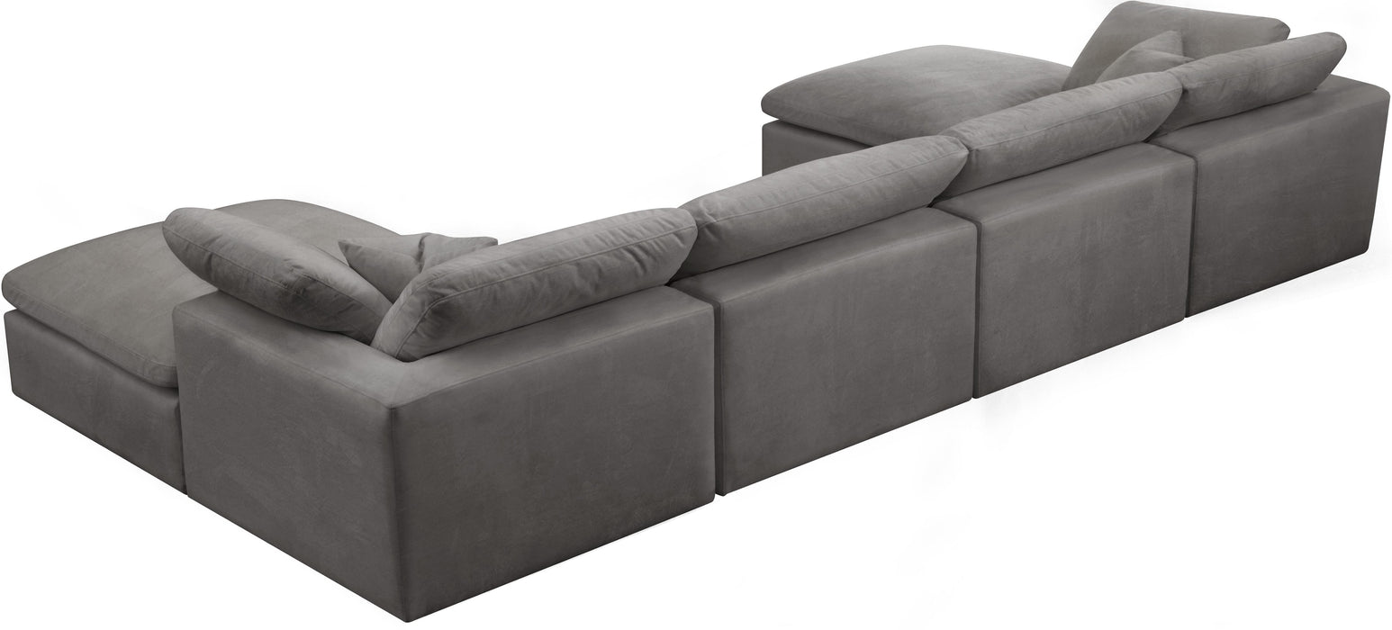 Cozy Grey Velvet Cloud Modular Sectional