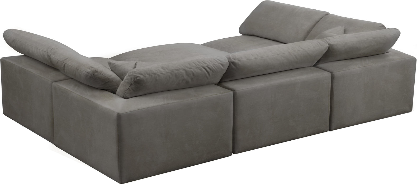 Cozy Grey Velvet Cloud Modular Sectional