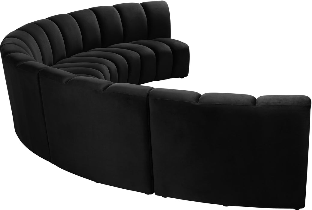 Infinity Black Velvet 5pc. Modular Sectional