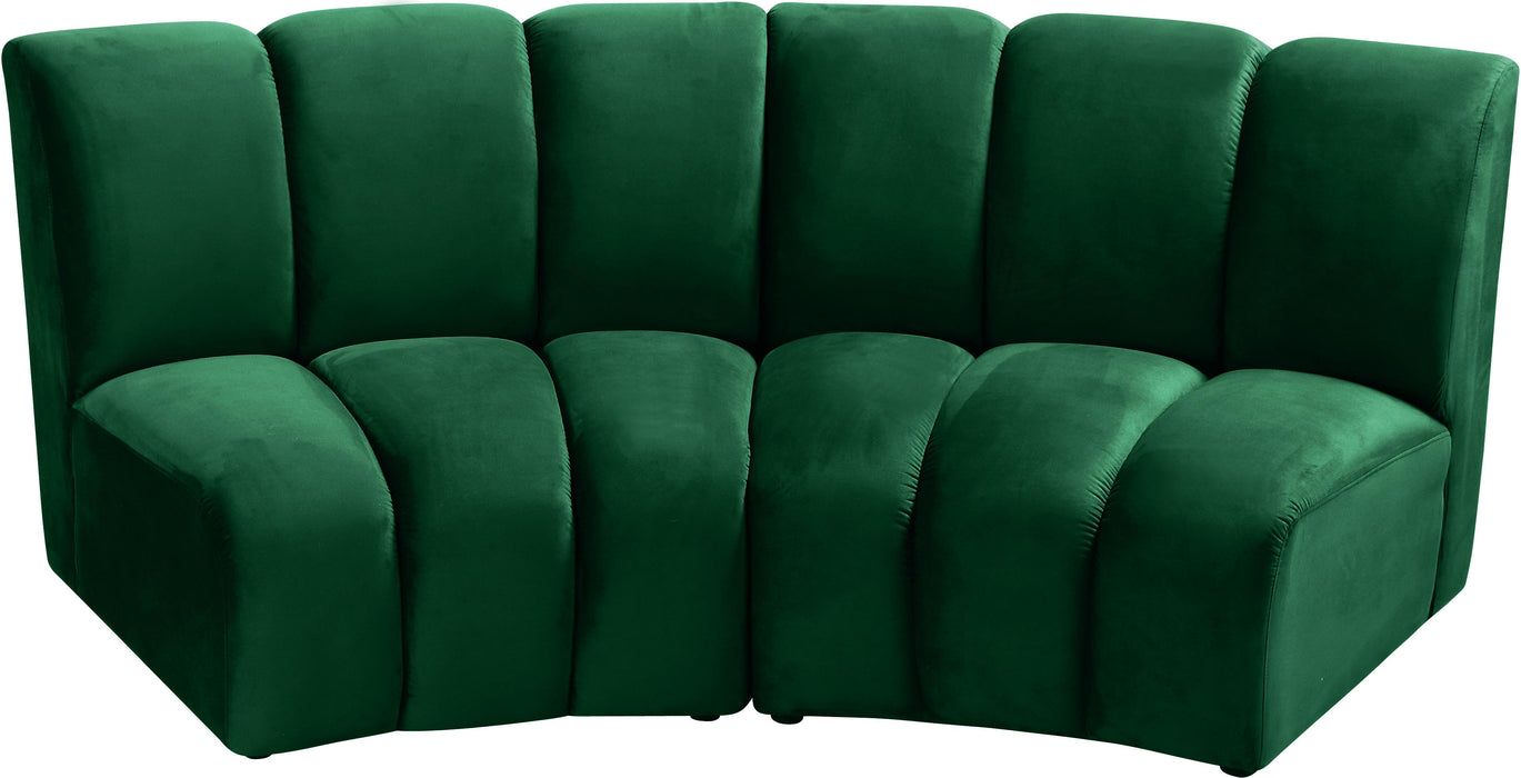 Infinity Green Velvet 2pc. Modular Sectional