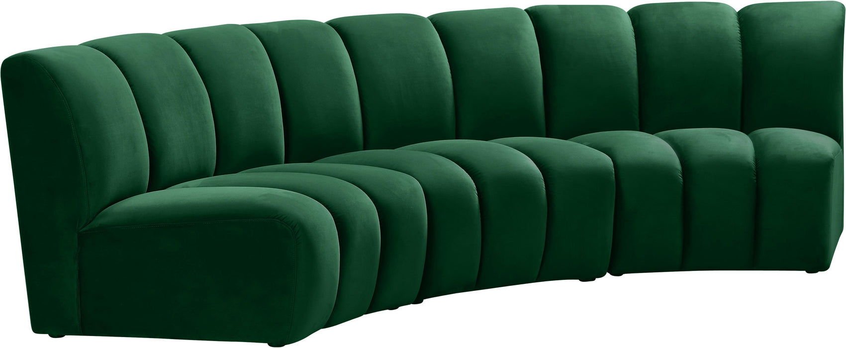 Infinity Green Velvet 3pc. Modular Sectional