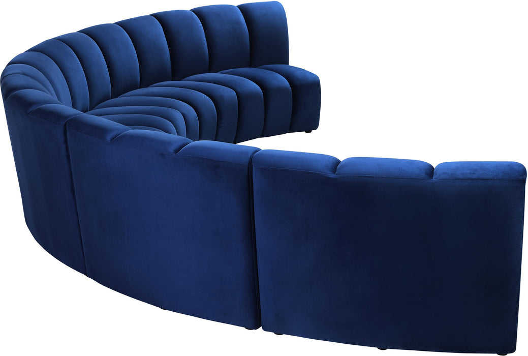 Infinity Navy Velvet 5pc. Modular Sectional