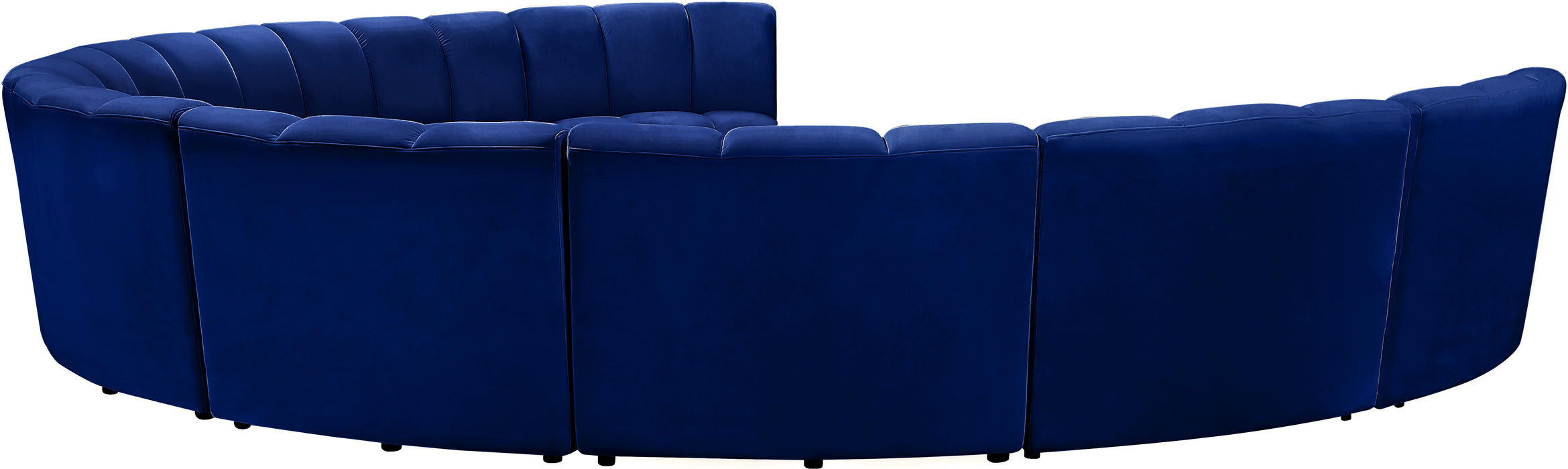 Infinity Navy Velvet 9pc. Modular Sectional