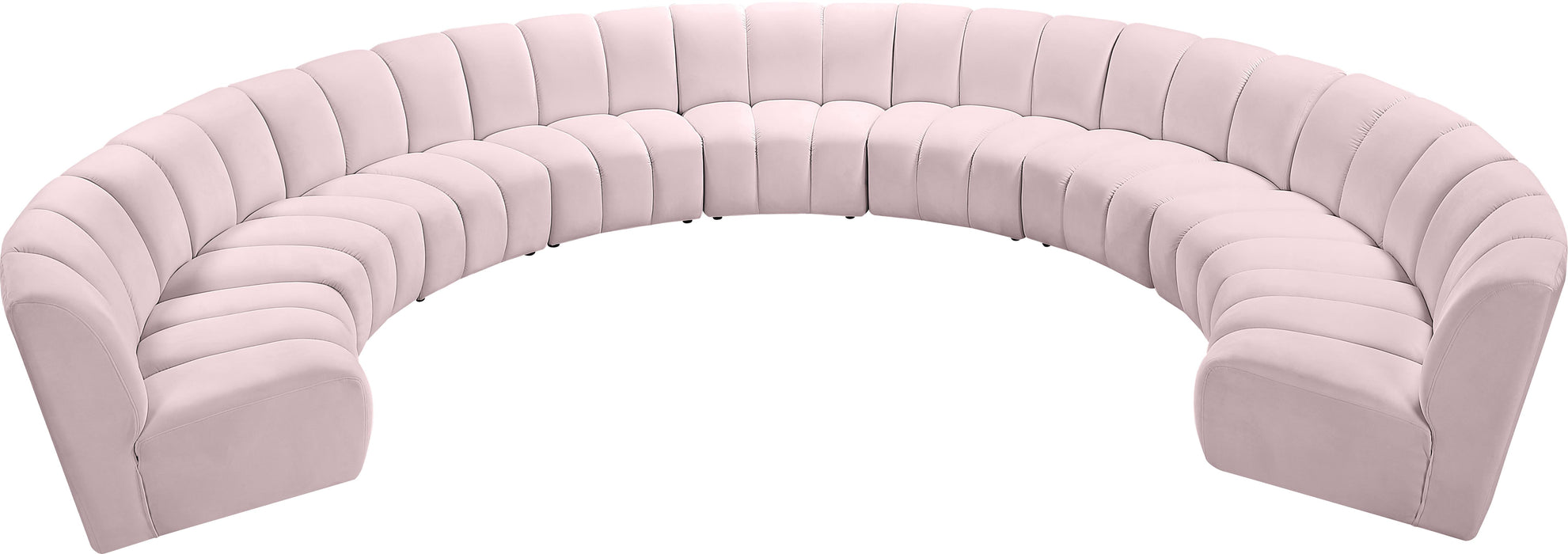 Infinity Pink Velvet 9pc. Modular Sectional