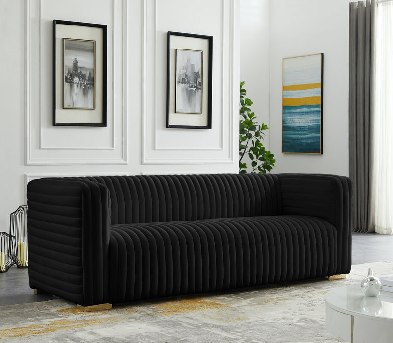 Ravish Black Velvet Sofa