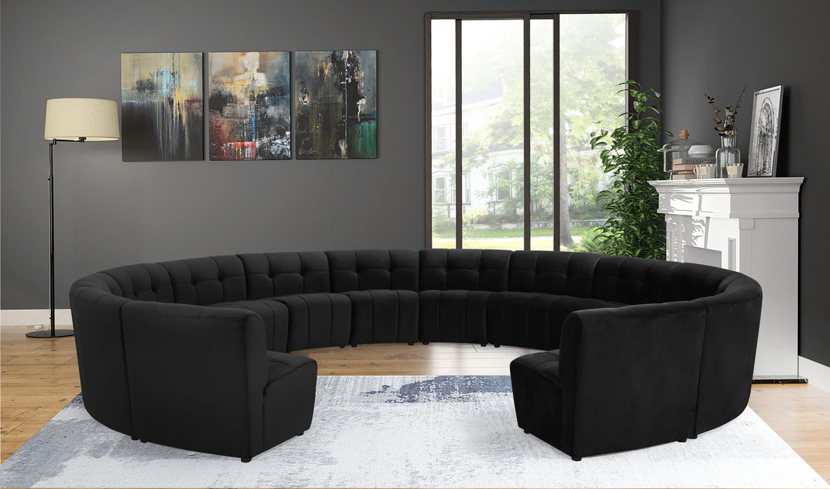 Limitless Black Velvet 14pc. Modular Sectional