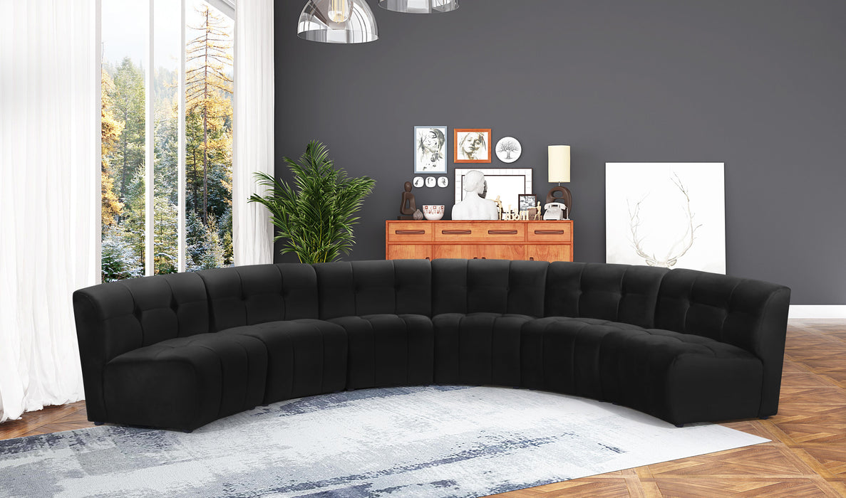 Limitless Black Velvet 6pc. Modular Sectional