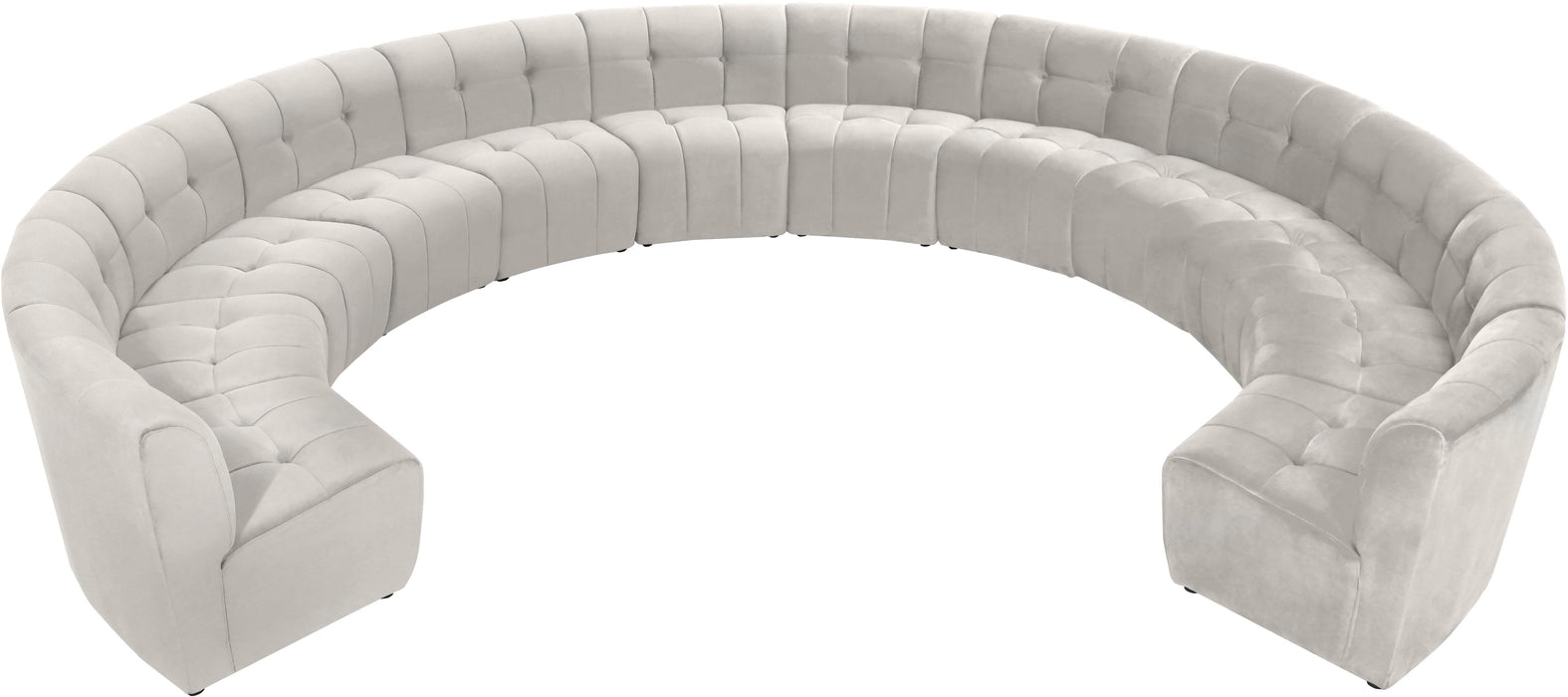 Limitless Cream Velvet 12pc. Modular Sectional