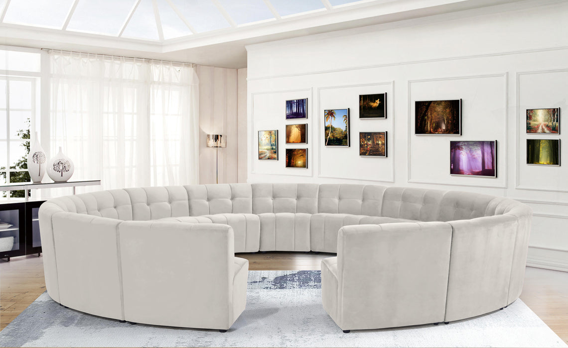 Limitless Cream Velvet 15pc. Modular Sectional