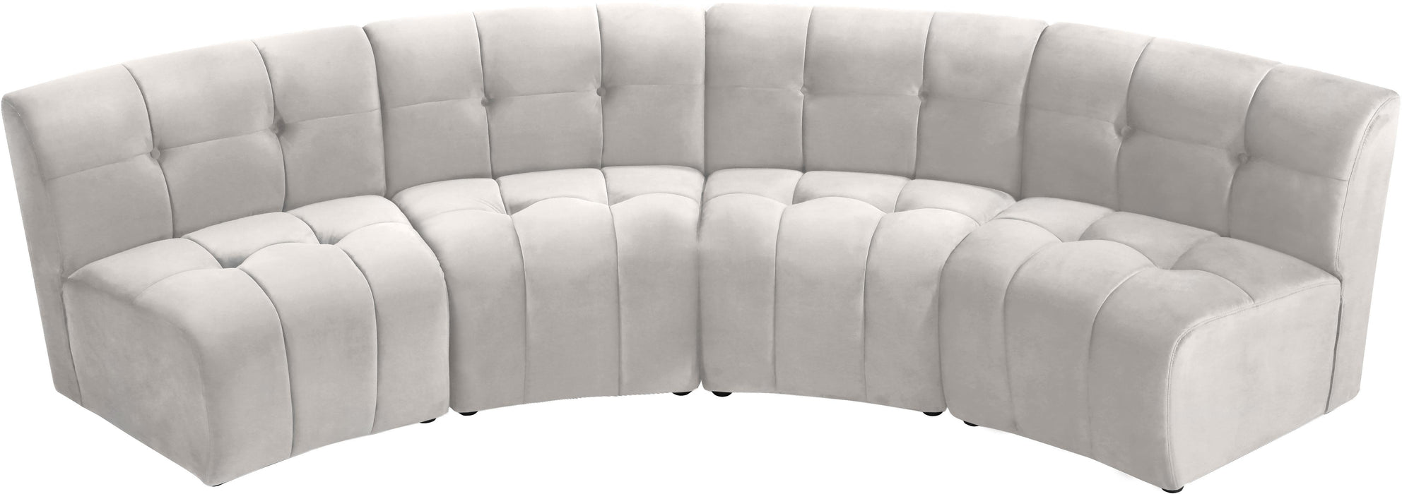 Limitless Cream Velvet 4pc. Modular Sectional