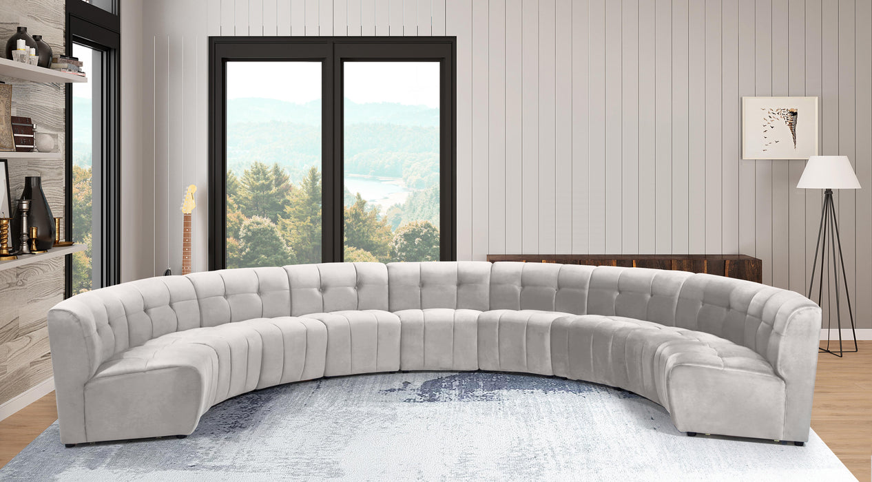 Limitless Cream Velvet 9pc. Modular Sectional