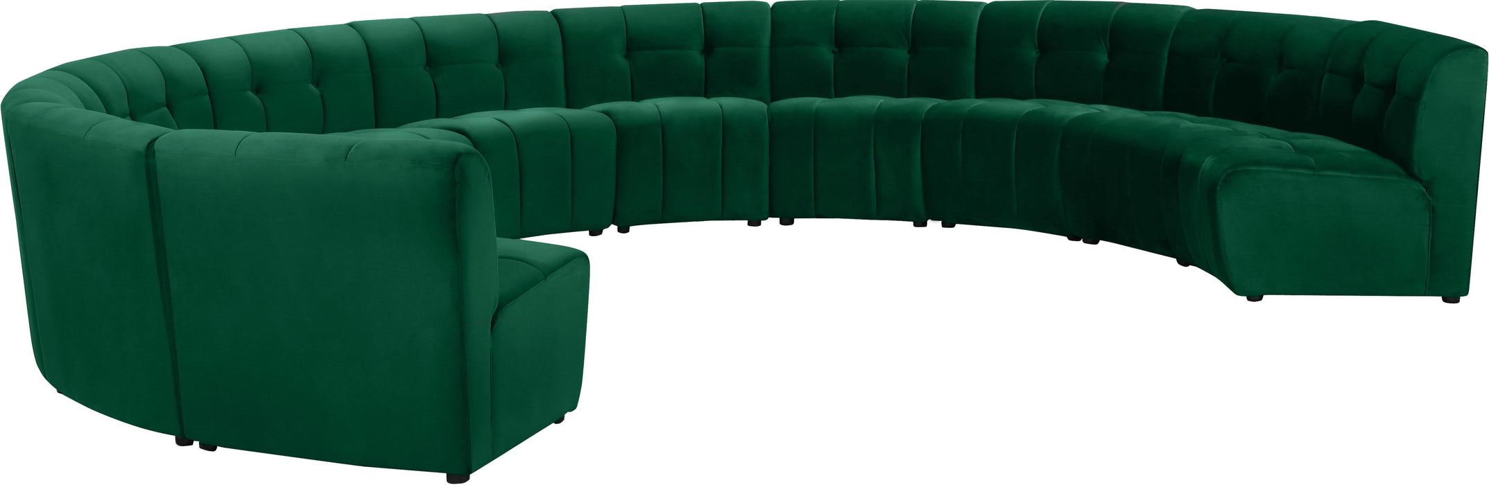 Limitless Green Velvet 11pc. Modular Sectional