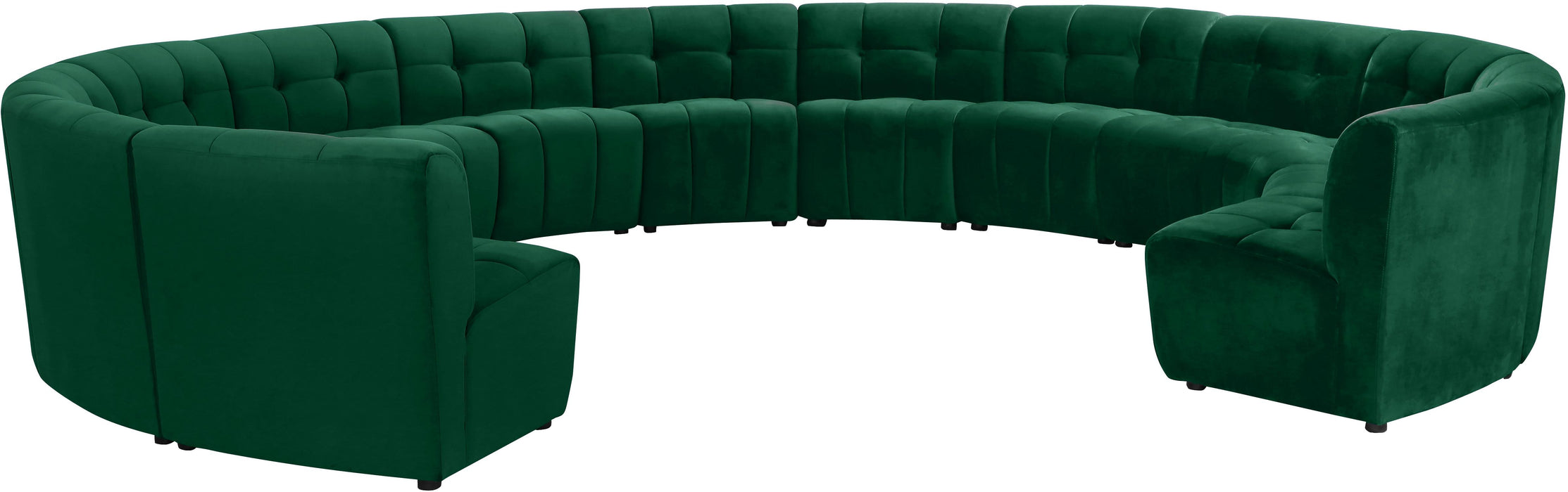 Limitless Green Velvet 13pc. Modular Sectional