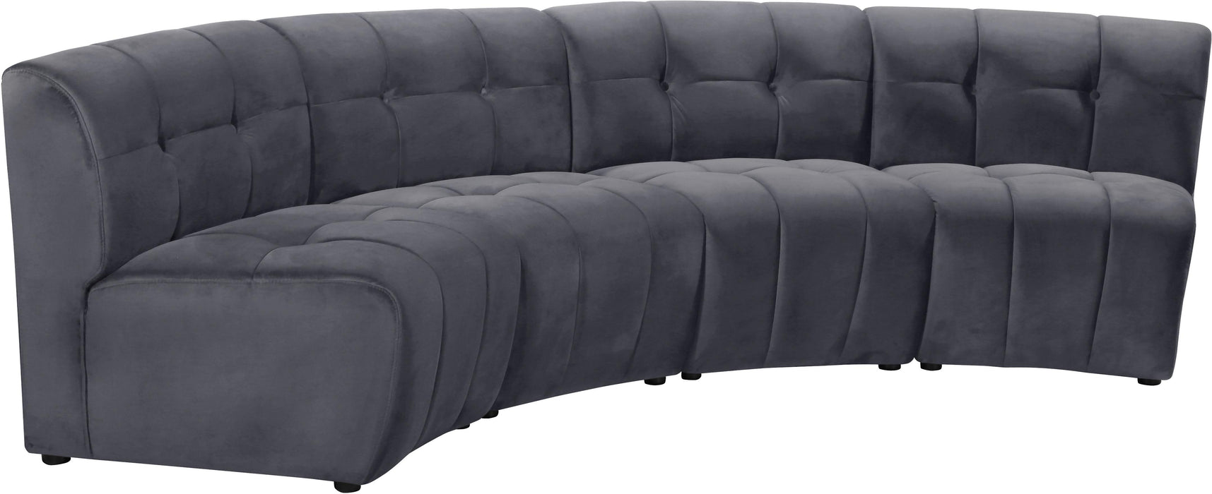 Limitless Grey Velvet 4pc. Modular Sectional