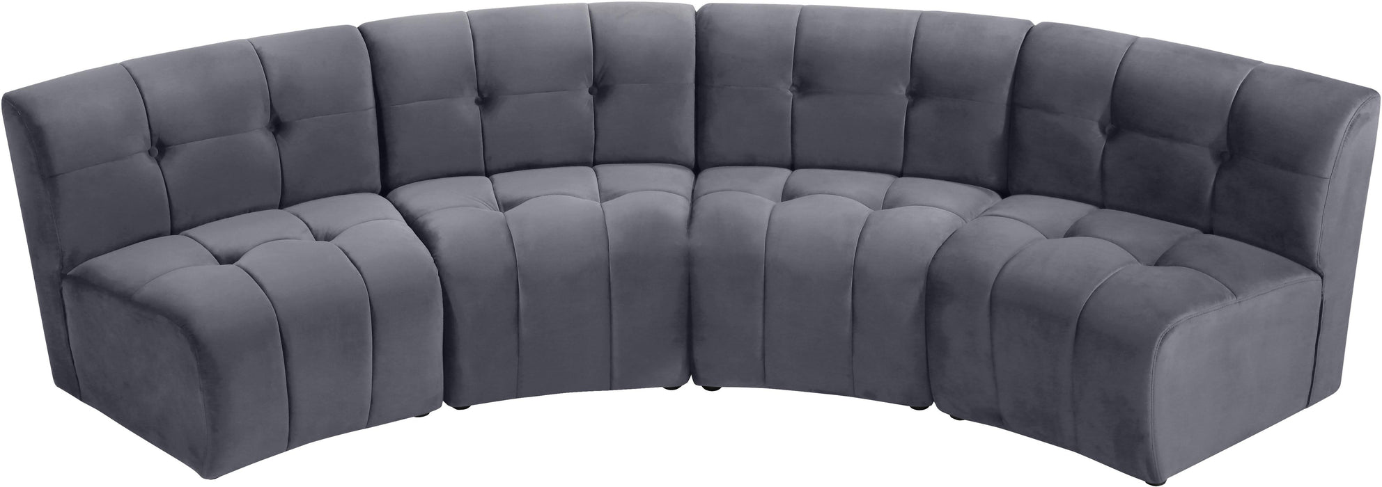 Limitless Grey Velvet 4pc. Modular Sectional