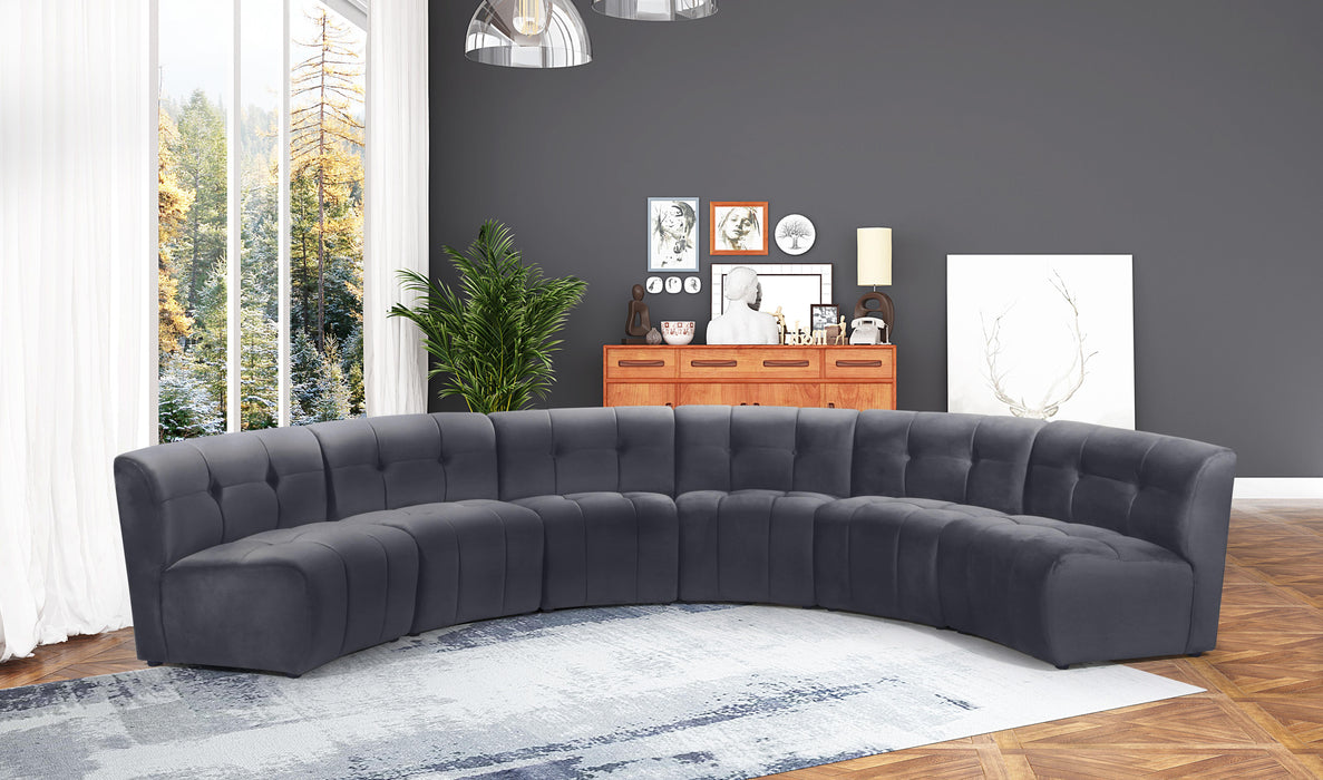 Limitless Grey Velvet 6pc. Modular Sectional